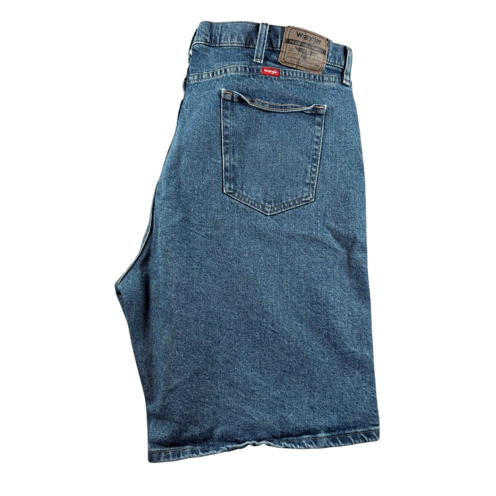 VTG‎ Wrangler Jorts Denim Shorts Mens 42 Blue Relaxed Fit Stretch streetwear